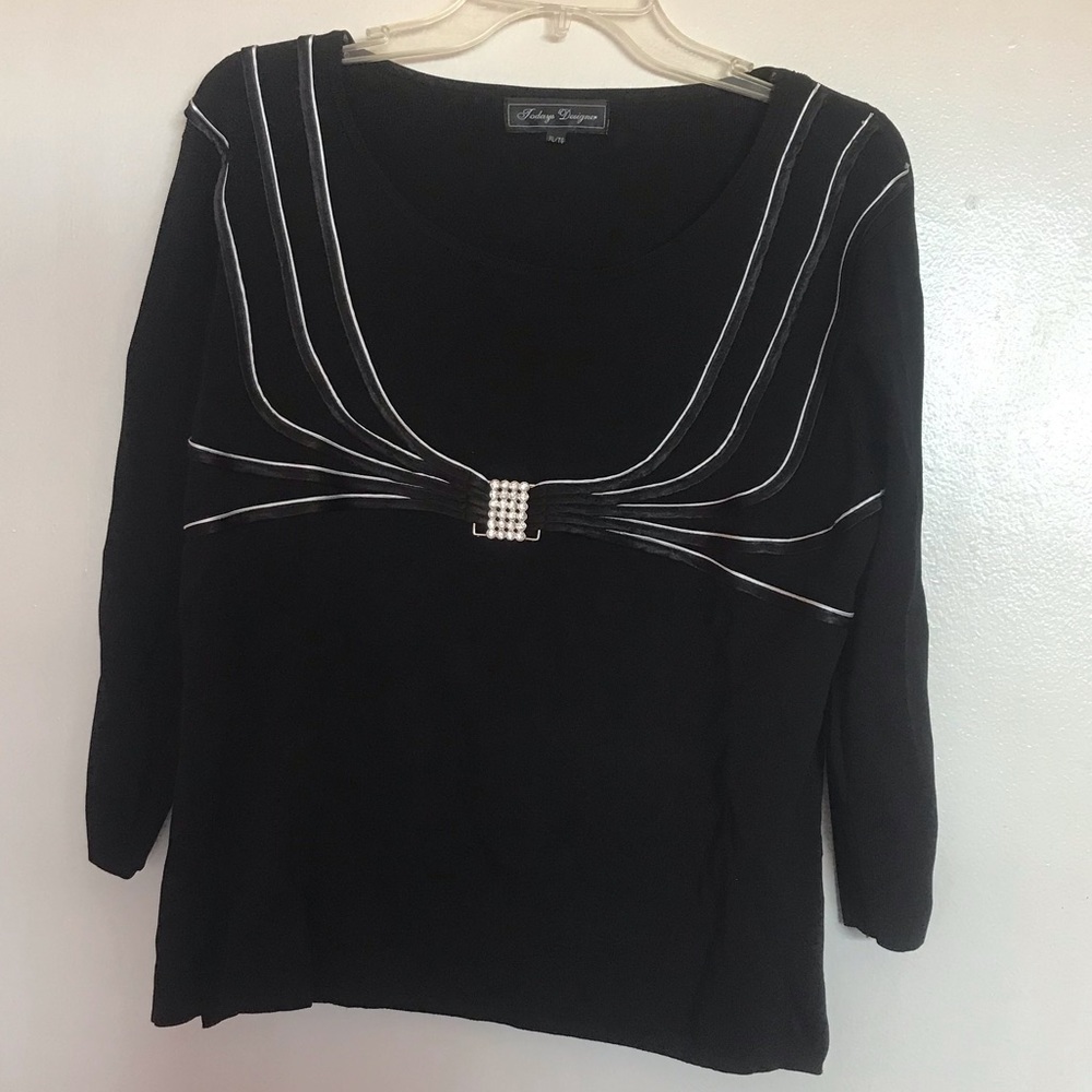 Today’s Designer embellished black and white top
